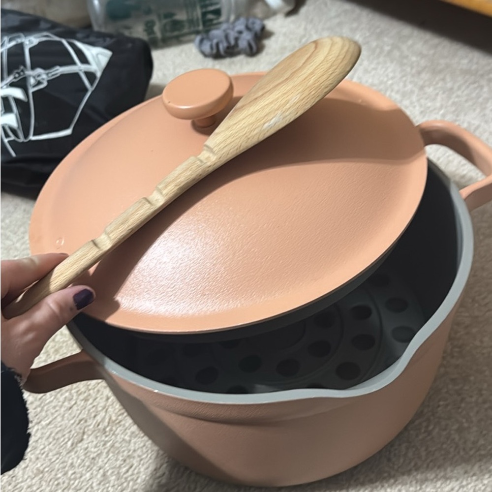Our Place Pink Cast Iron Dutch Oven